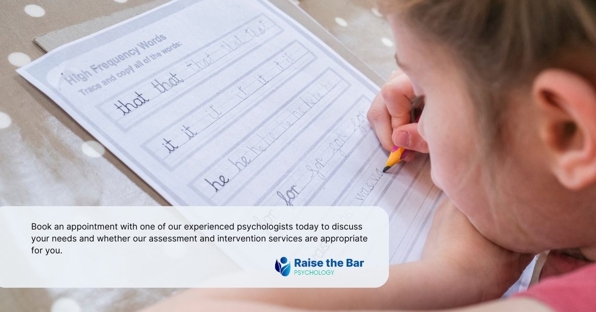 Clyde North Dysgraphia Assessment | Raise the Bar Psychology