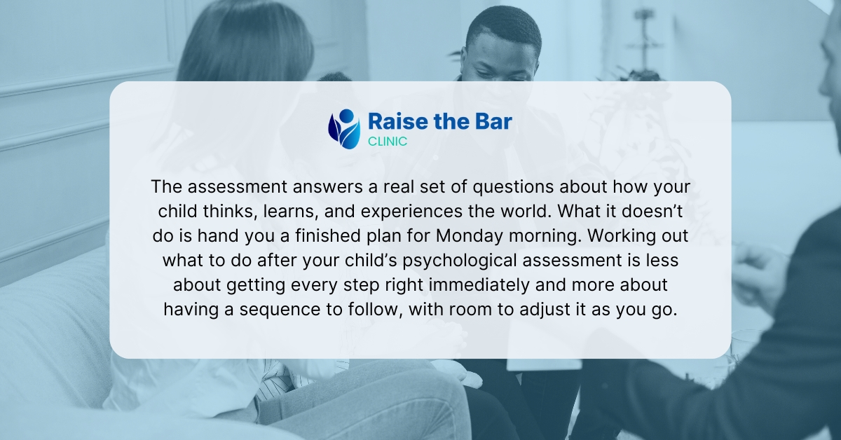 What to Do After Your Child’s Psychological Assessment: A Parent’s Action Guide 1 What to Do After Your Childs Psychological Assessment A Parents Action Guide 02 | Raise the Bar Clinic